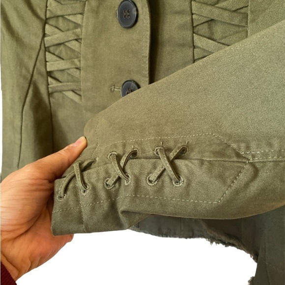Intermix Luck Lace Up Blazer Green Size Small - Picture 9 of 9